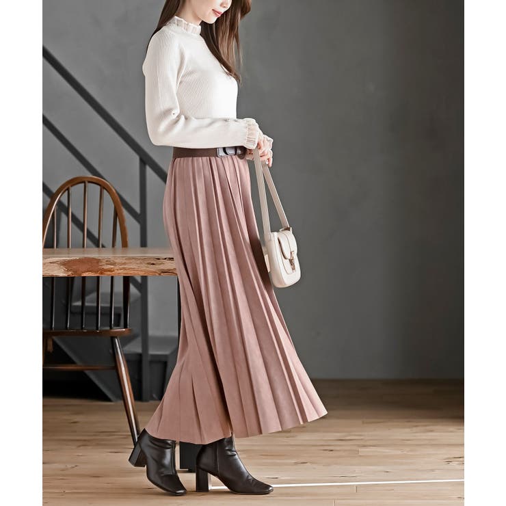 スエードポンチプリーツスカート | rps | 詳細画像16 