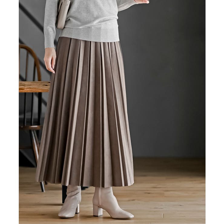 モカ | スエードポンチプリーツスカート | rps