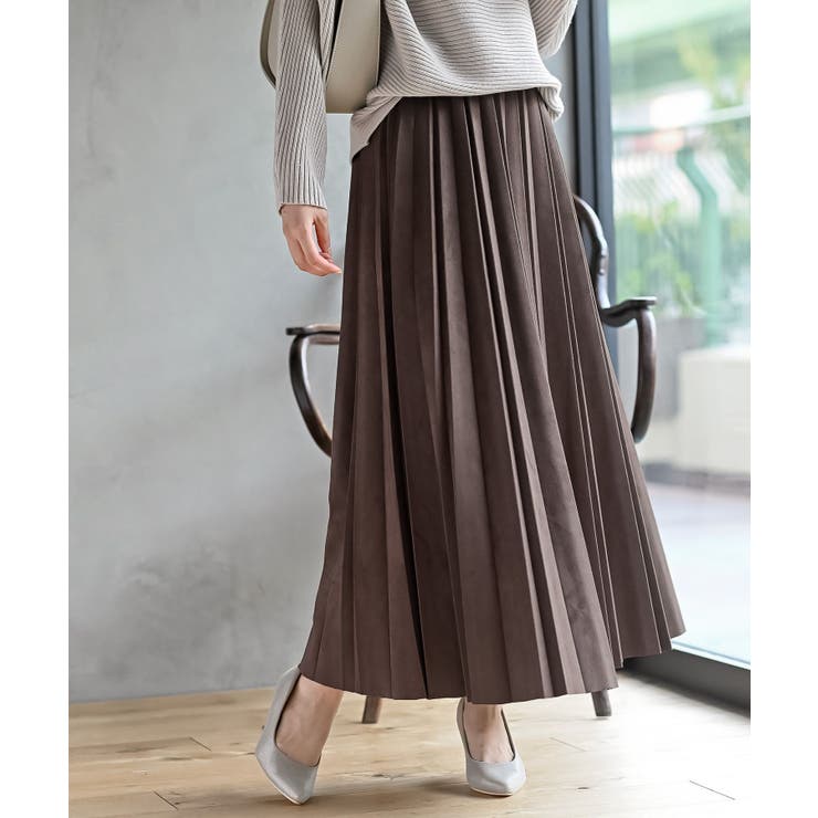 Dブラウン | スエードポンチプリーツスカート | rps