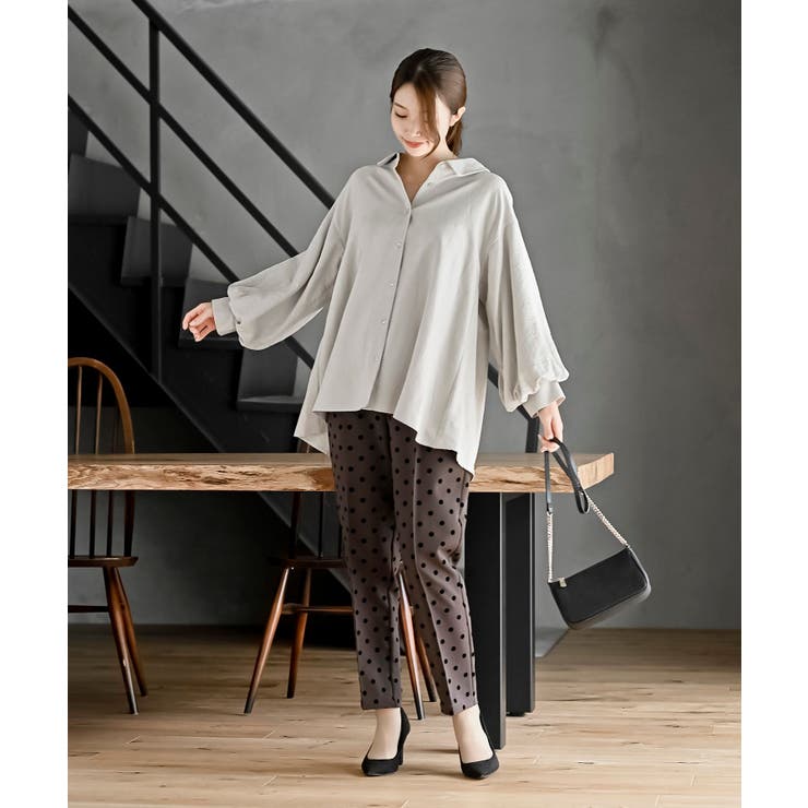 レースアップピーチ起毛ボリューム袖ブラウス | rps | 詳細画像10 