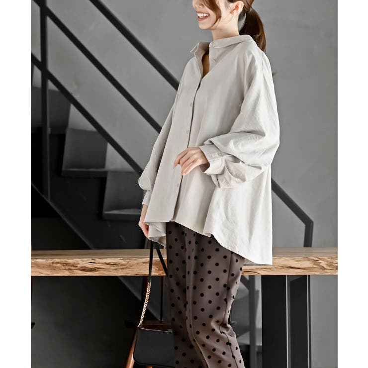 レースアップピーチ起毛ボリューム袖ブラウス | rps | 詳細画像11 