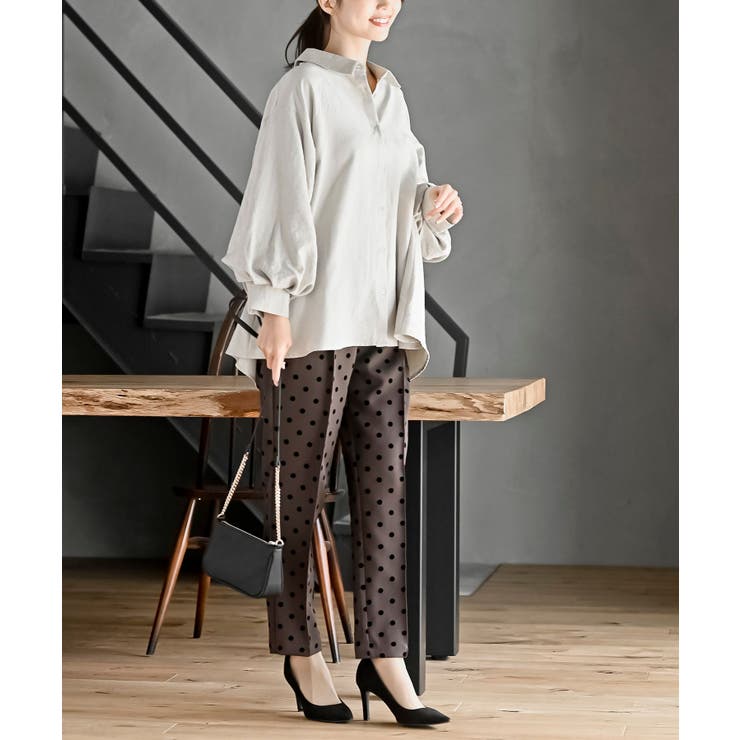 レースアップピーチ起毛ボリューム袖ブラウス | rps | 詳細画像13 