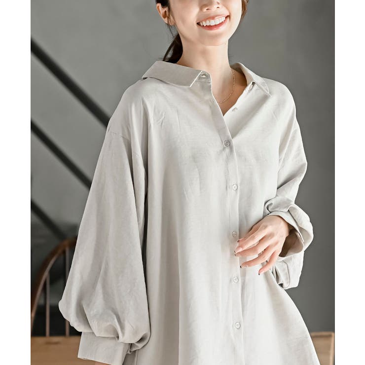 レースアップピーチ起毛ボリューム袖ブラウス | rps | 詳細画像17 