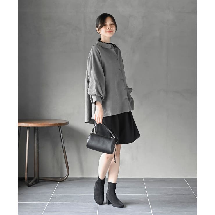 レースアップピーチ起毛ボリューム袖ブラウス | rps | 詳細画像2 