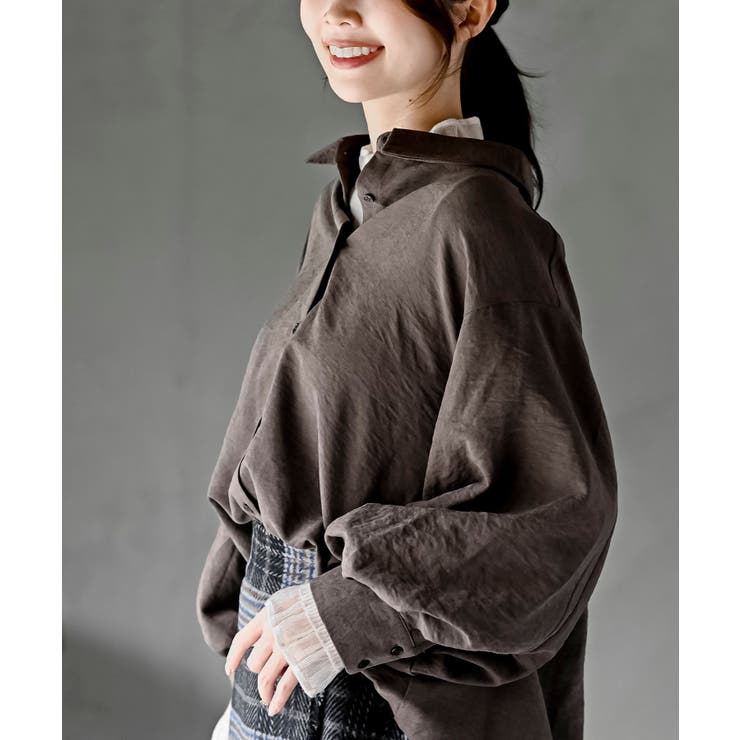 レースアップピーチ起毛ボリューム袖ブラウス | rps | 詳細画像22 