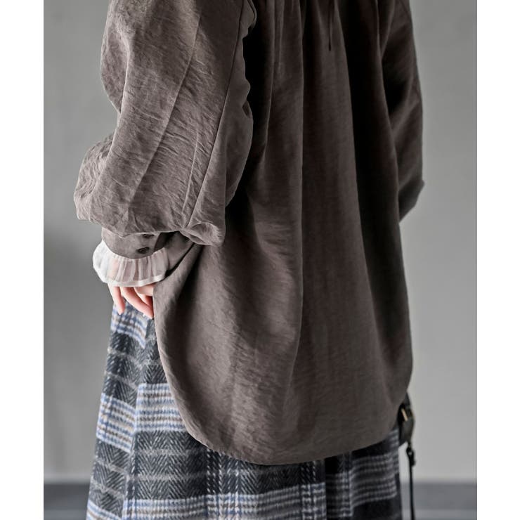 レースアップピーチ起毛ボリューム袖ブラウス | rps | 詳細画像23 