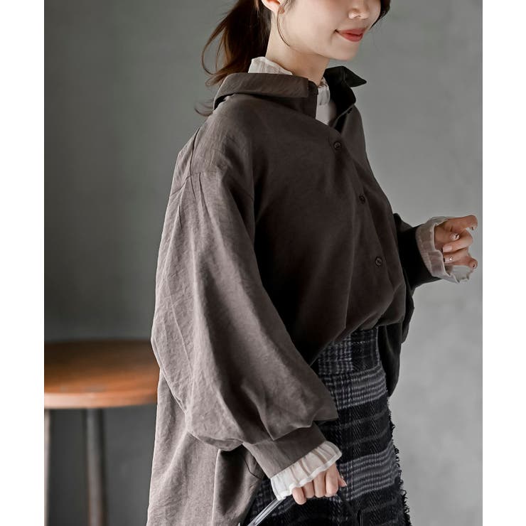 レースアップピーチ起毛ボリューム袖ブラウス | rps | 詳細画像25 