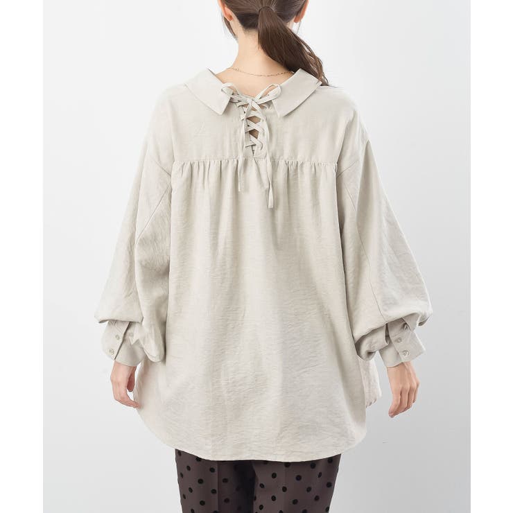 レースアップピーチ起毛ボリューム袖ブラウス | rps | 詳細画像27 