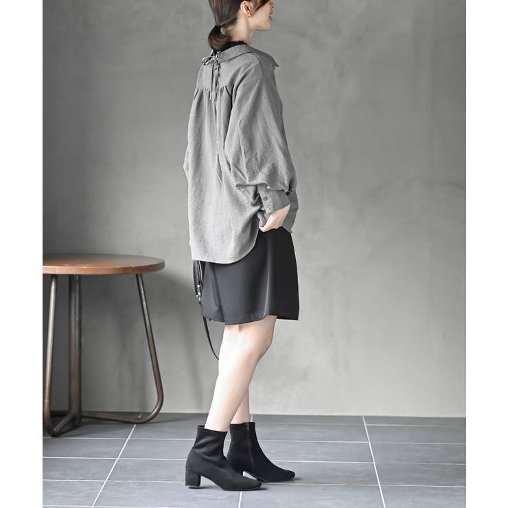 レースアップピーチ起毛ボリューム袖ブラウス | rps | 詳細画像5 