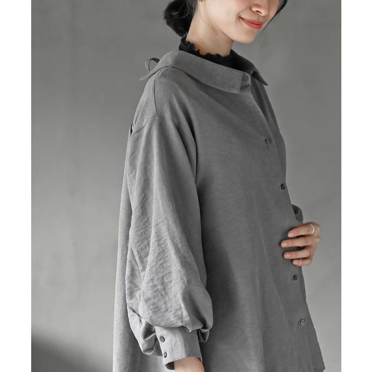 レースアップピーチ起毛ボリューム袖ブラウス | rps | 詳細画像9 