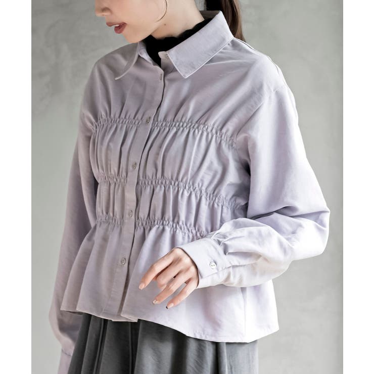 ピーチ起毛シャーリングブラウス[品番：RPSW0004135]｜rps（アール