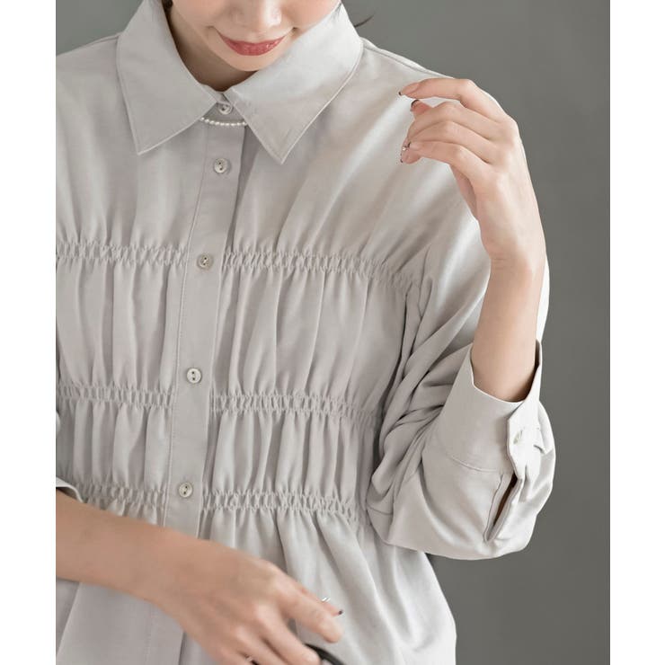 ピーチ起毛シャーリングブラウス | rps | 詳細画像14 