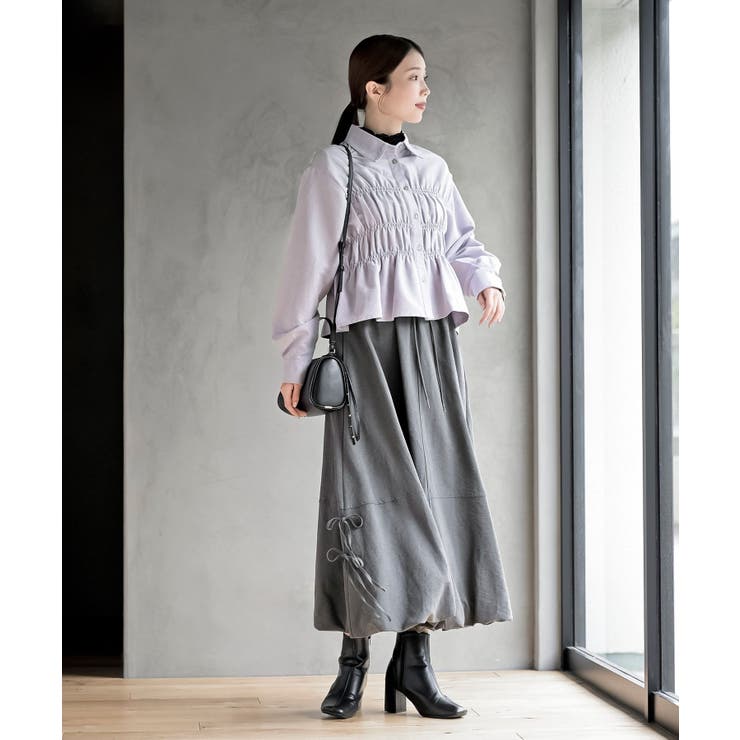 ピーチ起毛シャーリングブラウス | rps | 詳細画像18 