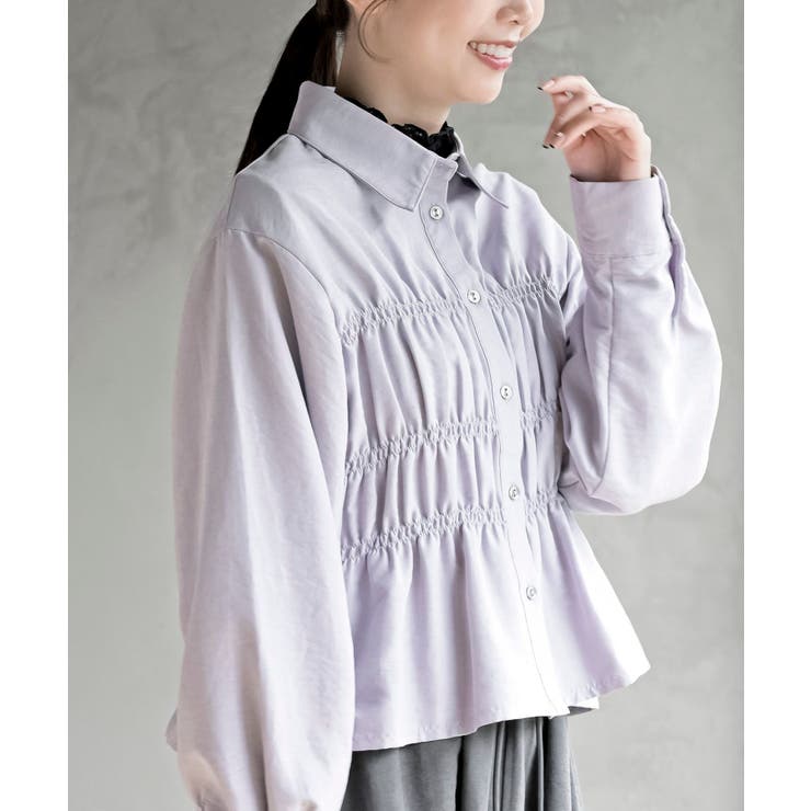 ピーチ起毛シャーリングブラウス | rps | 詳細画像25 