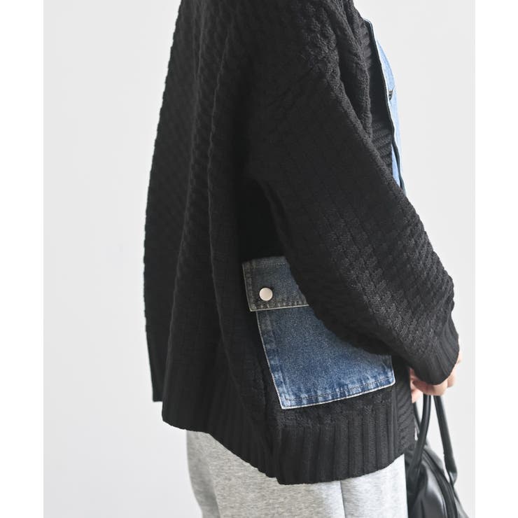デニム切替ライダースニットジャケット[品番：RPSW0003284]｜rps
