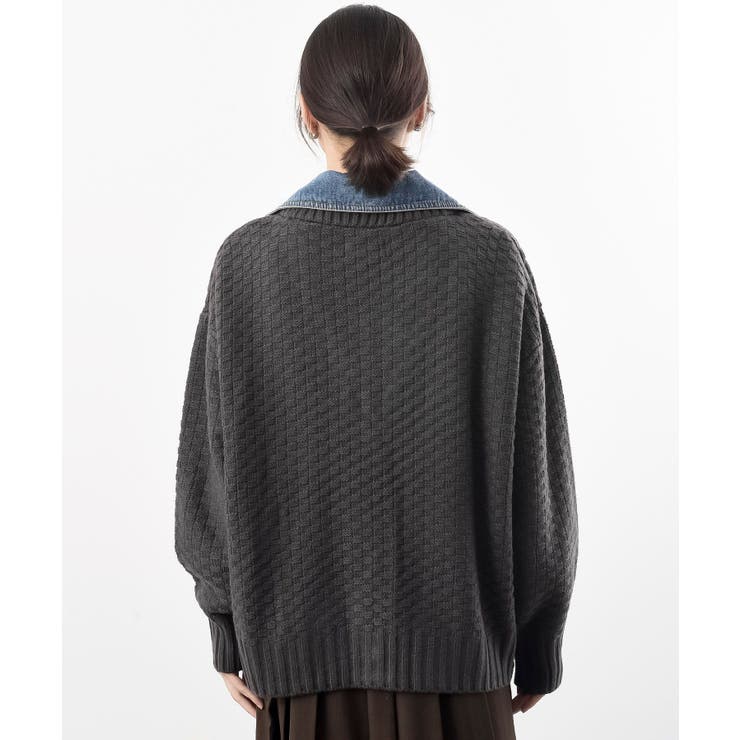 デニム切替ライダースニットジャケット | rps | 詳細画像28 