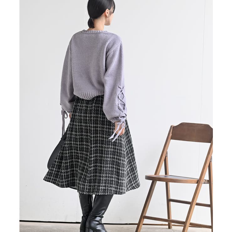 レースアップスリーブケーブルモールニットプルオーバー | rps | 詳細画像20 