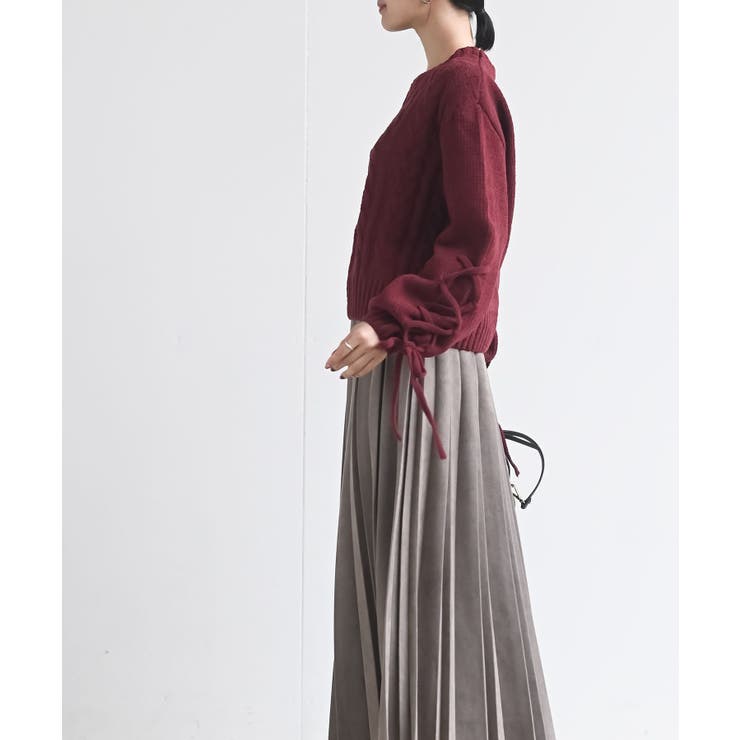 レースアップスリーブケーブルモールニットプルオーバー | rps | 詳細画像29 