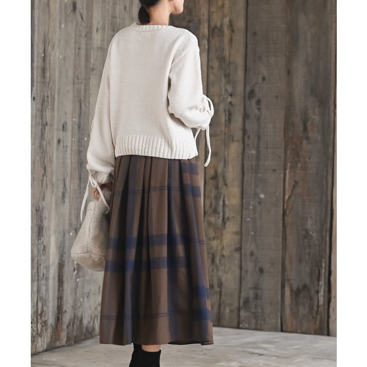 レースアップスリーブケーブルモールニットプルオーバー | rps | 詳細画像4 