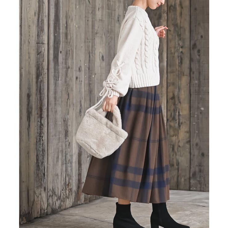 レースアップスリーブケーブルモールニットプルオーバー | rps | 詳細画像5 