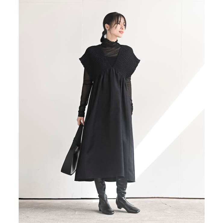 Ｖネックシャーリングワンピース | rps | 詳細画像10 