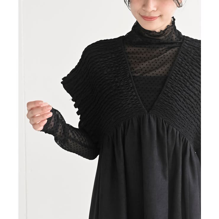 Ｖネックシャーリングワンピース | rps | 詳細画像14 