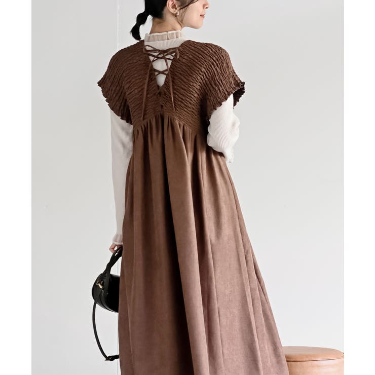 Ｖネックシャーリングワンピース | rps | 詳細画像21 