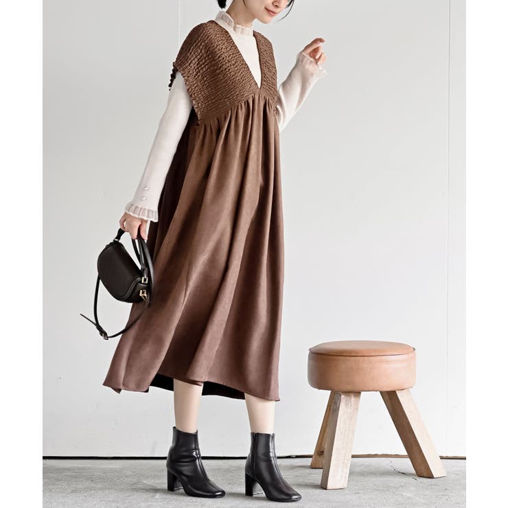 Ｖネックシャーリングワンピース | rps | 詳細画像22 