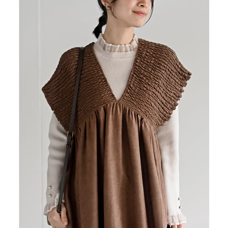 Ｖネックシャーリングワンピース | rps | 詳細画像23 