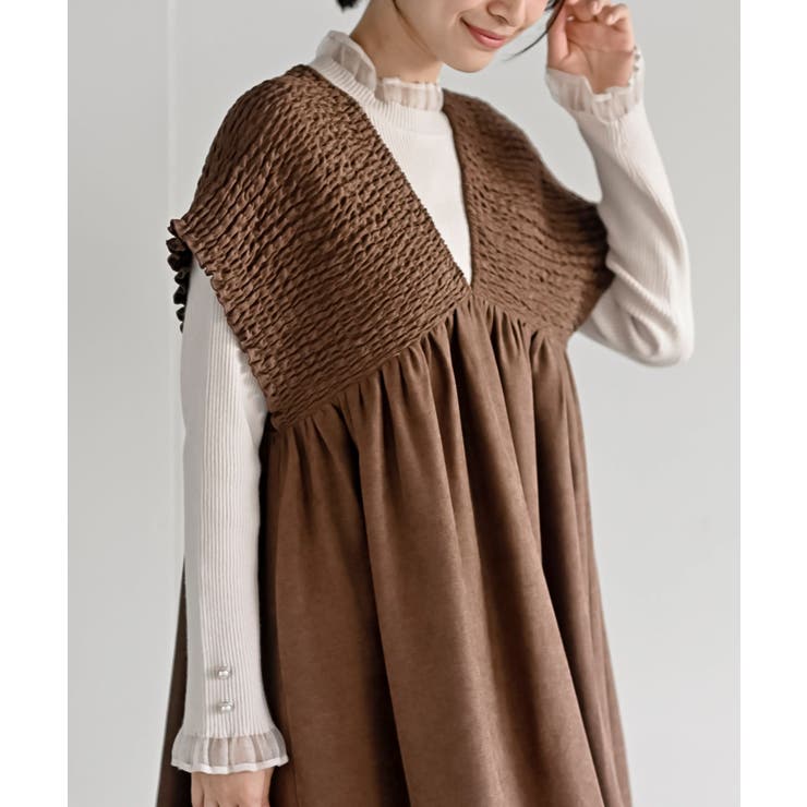 Ｖネックシャーリングワンピース | rps | 詳細画像26 