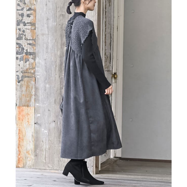 Ｖネックシャーリングワンピース | rps | 詳細画像5 