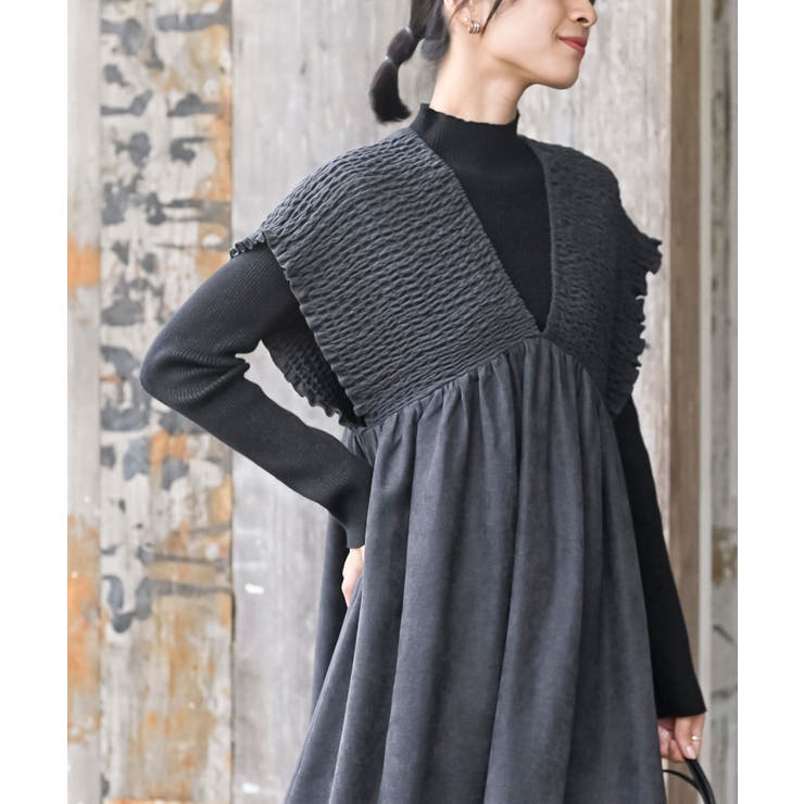 Ｖネックシャーリングワンピース | rps | 詳細画像7 