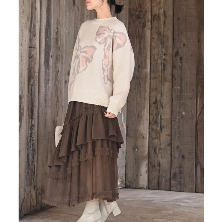 ＢＩＧリボン柄ニットプルオーバー | rps | 詳細画像12 