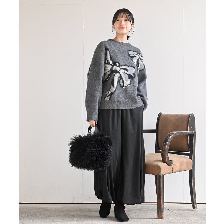 ＢＩＧリボン柄ニットプルオーバー | rps | 詳細画像2 