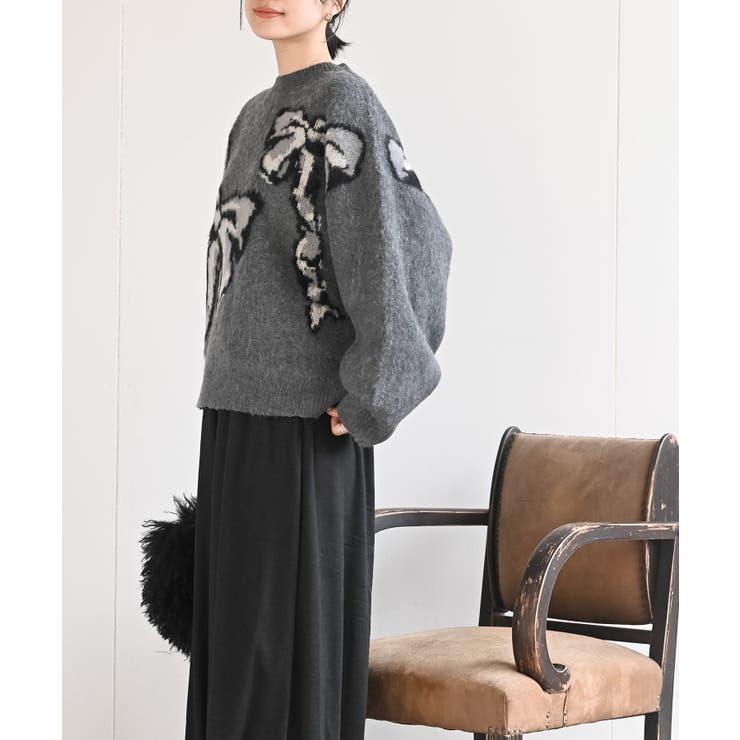 ＢＩＧリボン柄ニットプルオーバー | rps | 詳細画像3 