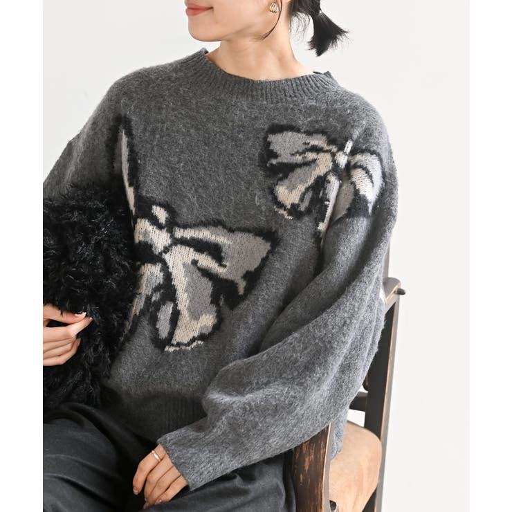 ＢＩＧリボン柄ニットプルオーバー | rps | 詳細画像6 