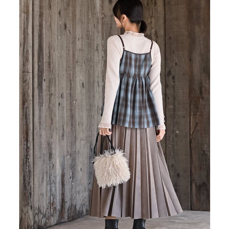 フロントリボン起毛チェックキャミソール | rps | 詳細画像20 