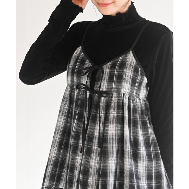 フロントリボン起毛チェックキャミソール | rps | 詳細画像6 