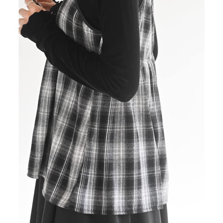 フロントリボン起毛チェックキャミソール | rps | 詳細画像9 