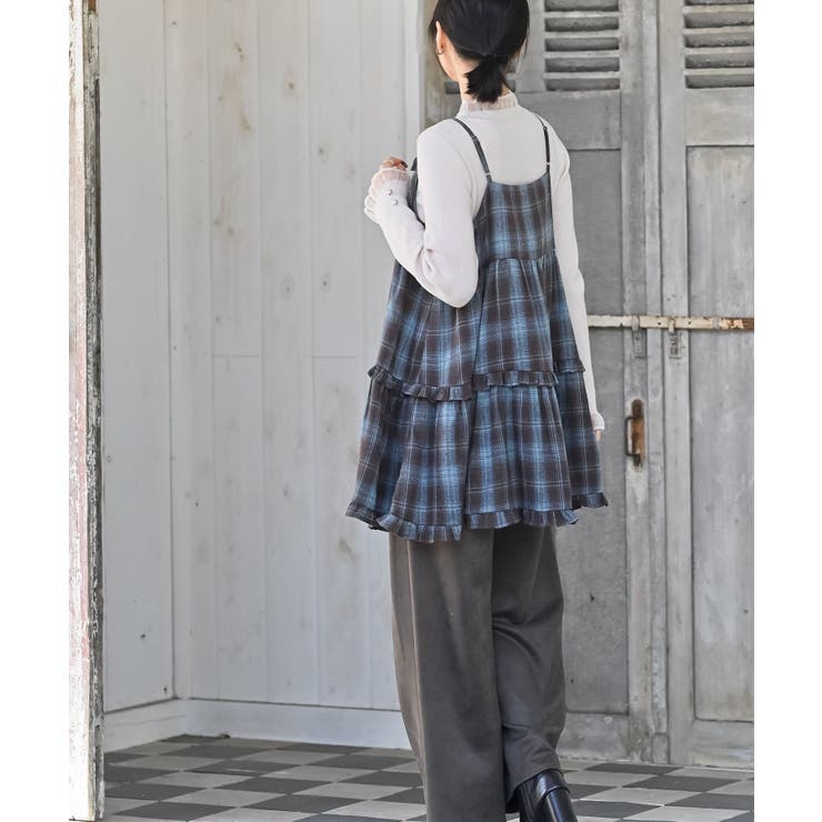 起毛チェックティアードキャミチュニック | rps | 詳細画像13 