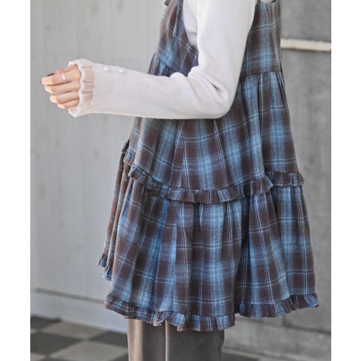 起毛チェックティアードキャミチュニック | rps | 詳細画像18 