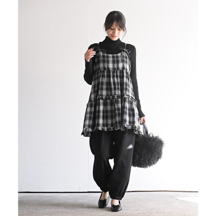 起毛チェックティアードキャミチュニック | rps | 詳細画像2 