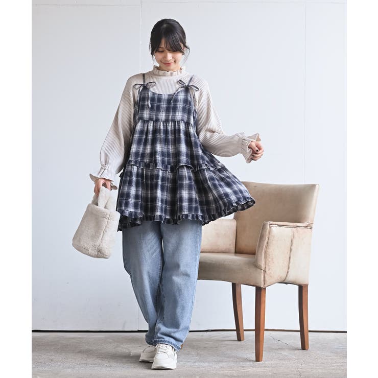 起毛チェックティアードキャミチュニック | rps | 詳細画像20 