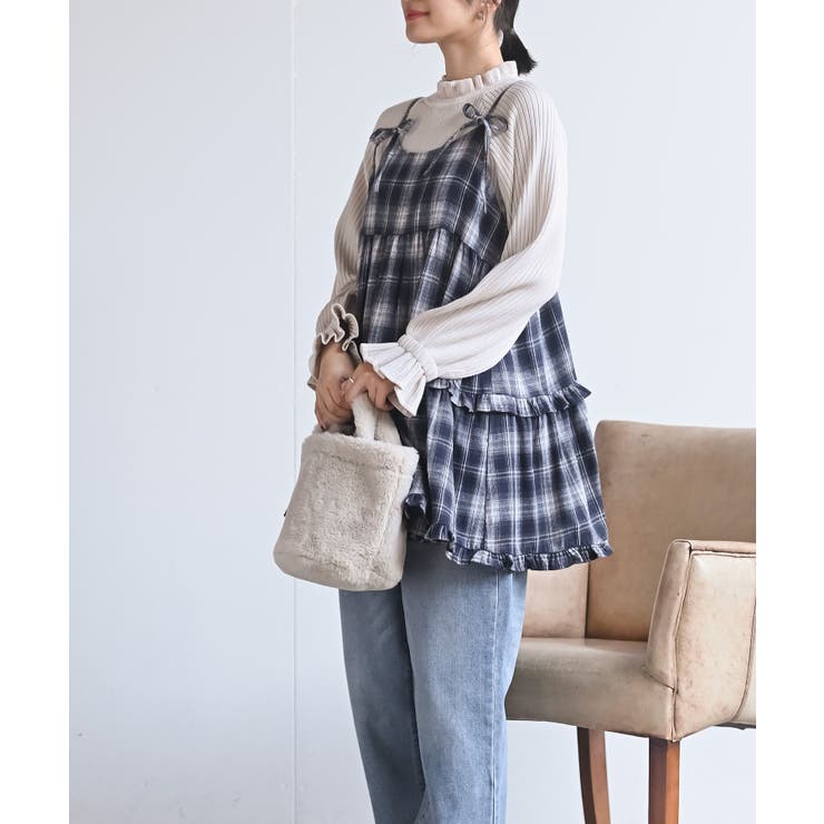 起毛チェックティアードキャミチュニック | rps | 詳細画像21 