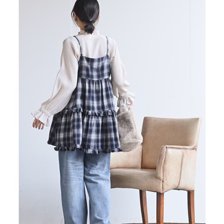起毛チェックティアードキャミチュニック | rps | 詳細画像22 