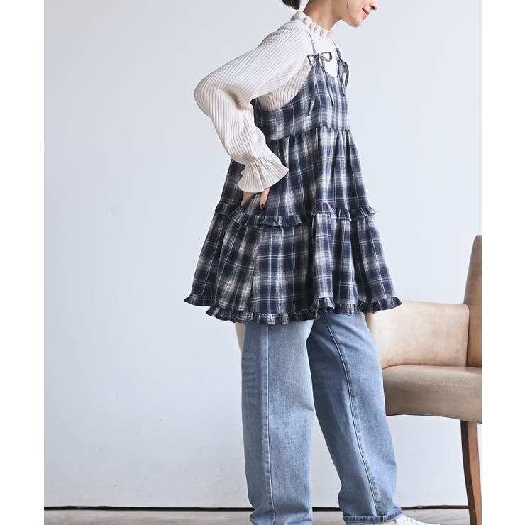 起毛チェックティアードキャミチュニック | rps | 詳細画像23 