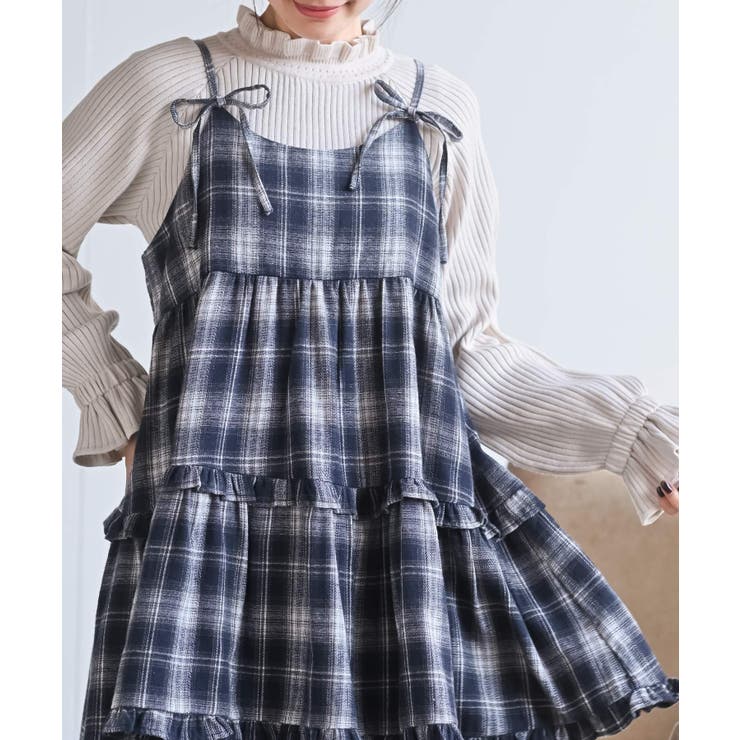 起毛チェックティアードキャミチュニック | rps | 詳細画像24 