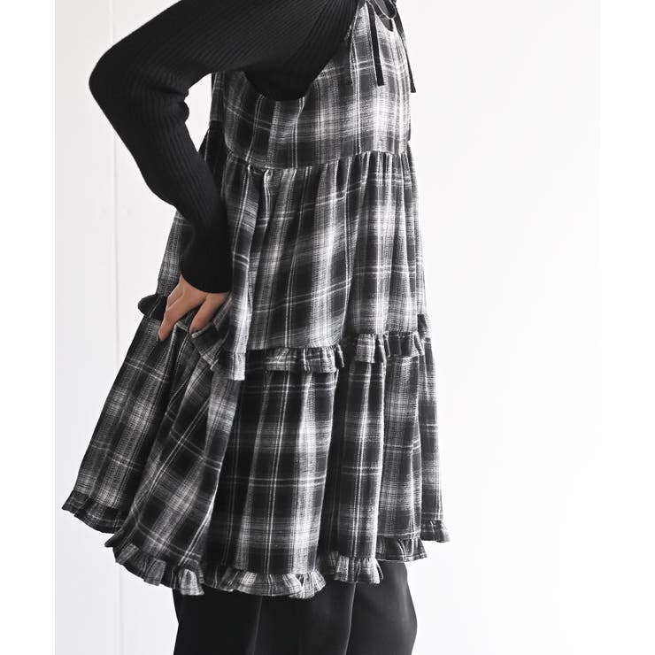 起毛チェックティアードキャミチュニック | rps | 詳細画像9 