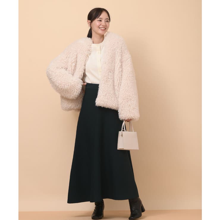 シワ加工ジョーゼット2WAYボリューム袖ブラウス[品番