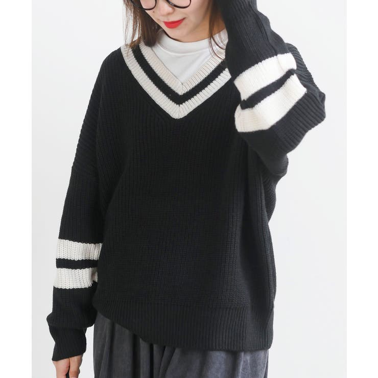 Vネックチルデンニットプルオーバー[品番：RPSW0002164]｜rps（アール